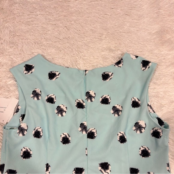 Phase 7 Seven Black Gray Mint Print Sleeveless Stretch Polyester Dress NWT Sz18 - Picture 10 of 12